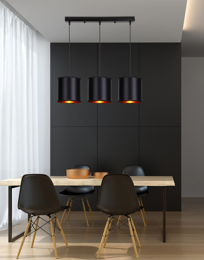 Hanging lamp black 3xE27 Candida 33-00736
