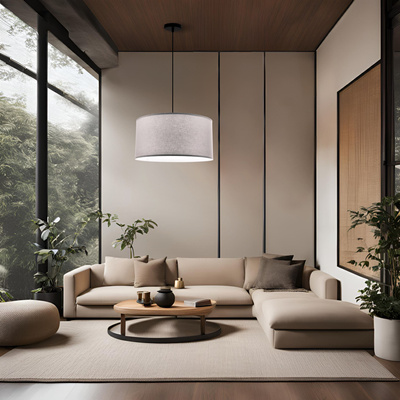 SHANTI pendant lamp black 1x40W E27 shade grey 31-38678