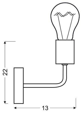 Applique simple en métal noir sans abat-jour Spill Candellux 21-56528