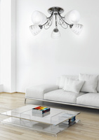 Chrome ceiling lamp with crystals 5x40W Simpli Candellux 35-63854