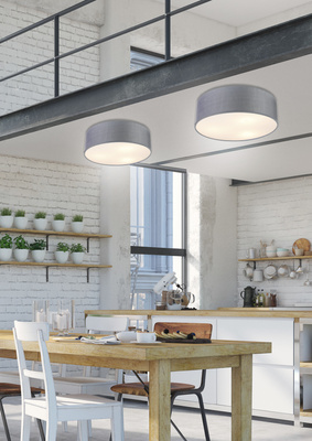 Plafonnier rond gris clair 3x40W E27 40cm Kyoto Candellux 31-64684