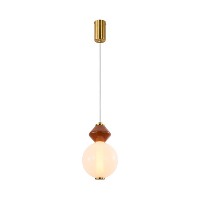 Lampa wisząca Flores szklana z ceramiczną ozdobą 7W LED 3000K do sypialni i salonu