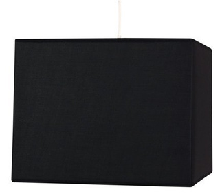 Lampa wisząca z abażurem Basic tkaninowa kwadratowa czarna do salonu