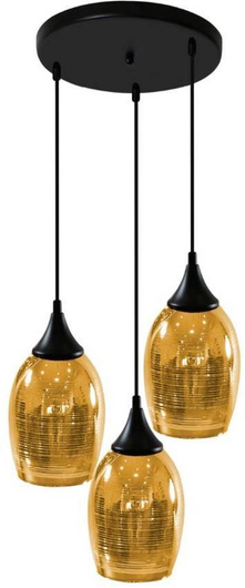 Lampa wisząca czarno-złota lustrzane klosze 3x60W Marina Candellux 33-58010