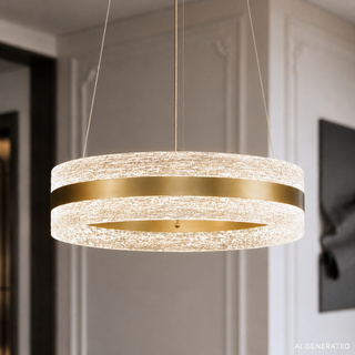 CASTILLO 40 lampa wisząca złoty 24W LED 3000, 4500, 6500K kryształki bezbarwne