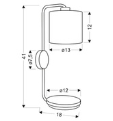 Black wall lamp with a shelf 1xE14 Alpine Candellux 21-76694