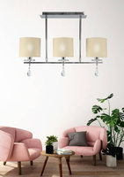 Chrome ceiling lamp 3x40W with fabric shade Estera Candellux 33-11510