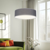 Lampa wisząca z abażurem Kioto szara 40 cm nowoczesna do salonu