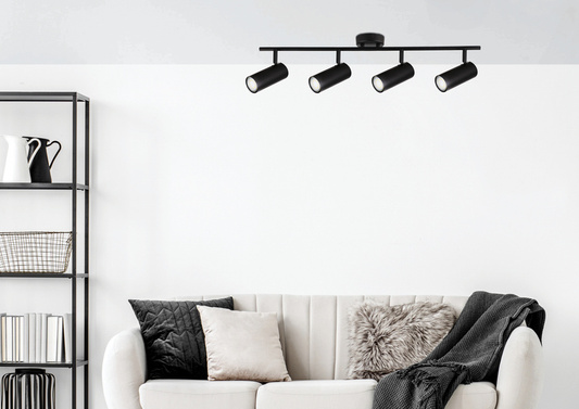 Lampă neagră de perete/plafon spot 4x15W Colly 94-01641