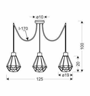 Lampa wisząca Primo czarno-złota potrójna metalowa nad stół do jadalni