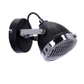 Crazy lamp applique noire 1x15w gu10 abat-jour incolore