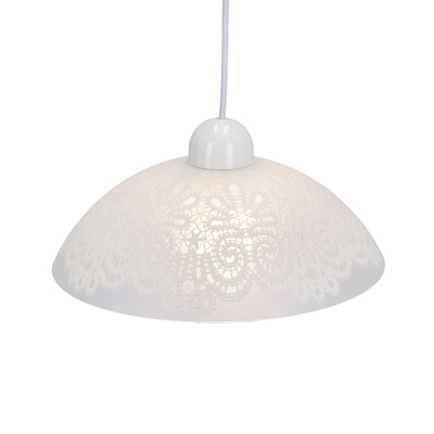 Lampa wisząca Bilbao z białym szklanym kloszem pojedyncza do jadalni E27