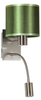 Aplică verde/crom cu întrerupător E14 + LED Sylwana Candellux 21-29294