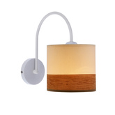 Applique blanche Bianco 1x40w e27 blanc + abat-jour en noyer