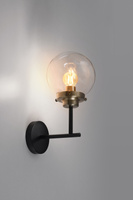 Wall lamp matt black + patina E14 glass cover Lens 21-01283