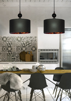 Lampa wisząca z abażurem Melba czarna z miedzianym wnętrzem nowoczesna