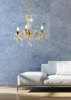 Lustre en cristal doré 3xE14 Maria Teresa 33-94639