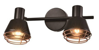 Lampa ścienna/sufitowa czarna klosz miedziany 2xE14 40W Neria 92-81780