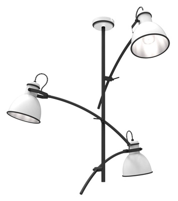 Ceiling lamp white black adjustable 3x60W Zumba Candellux 33 72061