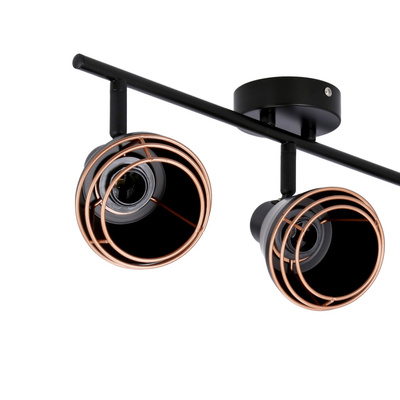 Wall/ceiling lamp black copper shade 3xE14 40W Neria 93-82572