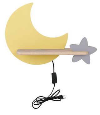 Lampa de noapte pentru copii LED 5W Star KIDS Luna auriu+gri Candellux 21-84460