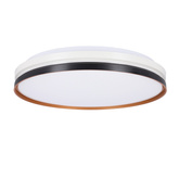 Montana plafonnier noir+blanc+or plafond 24w led 40 cm abat-jour blanc