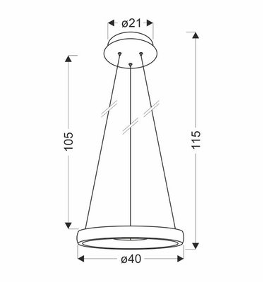 HASHIM LAMPA WISZĄCA 40CM MATOWE CIEMNE ZŁOTO22W LED KRYSZTAŁKI BEZBARWNE