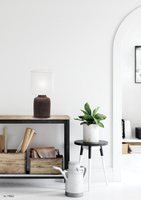 Tischlampe aus brauner Keramik für den Nachttisch Iner Candellux 41-79862