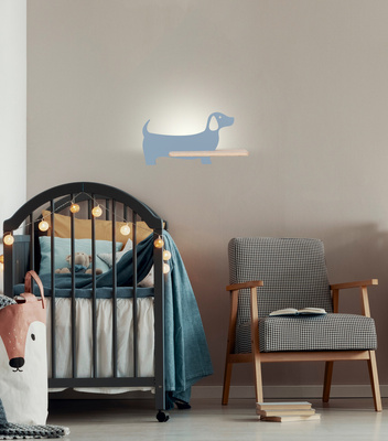 Applique LED étagère chien bleu Dog 21-02976