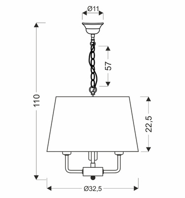 Lampa wisząca z abażurem Pasteri beżowa potrójna do salonu