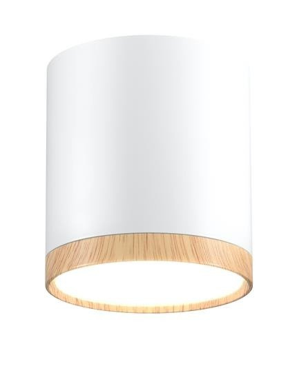 Plafonnier blanc/bois LED 5W 4000K Tube 2273624