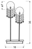 Lampă de masă Luxor 42-02801 dublă nichel mat