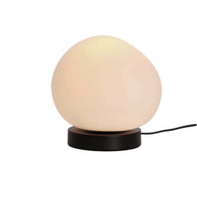 Table lamp STONES minimalist white acrylic shade 20 cm stone shape Scandinavian bedside lamp for bedroom and living room E27