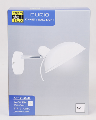 Wandleuchte 1X40W E14 weiß DURIO 21-51448
