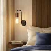 Applique murale en métal noir support de lampe simple Herpe Candellux 21-66855