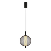 Lampa wisząca druciana PUMA z kulistym kloszem 20 cm – designerska lampa do salonu LED 3000K