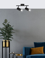 Black wall/ceiling lamp spot 2GU10 Colly 92-01665