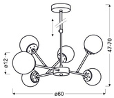 Hängelampe mit Chromglasschirmen 6x40W Best Candellux 36-67272