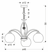 SIERRA lampa wisząca chromowy 3x40W E27 klosz chromowy