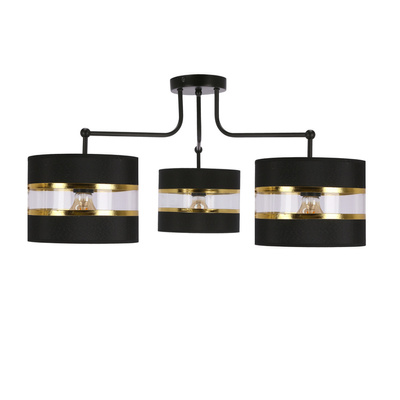 Lampă Andy negru e27 Abajur negru+auriu