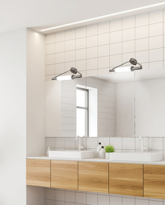 Badezimmer-Wandleuchte aus satiniertem Nickel über dem Spiegel 2x40W G9 Major Candellux 22-27842