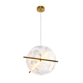 RELAX round brass pendant lamp 15W LED 3000K white shade