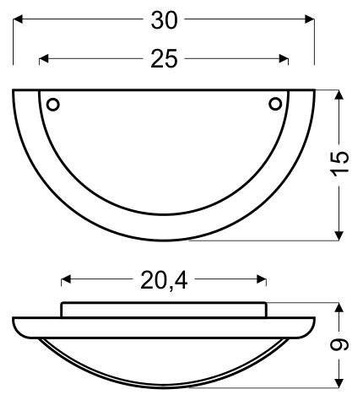 Plafoniera plafon 1/2 1xE27 30cm WENGE STANDARD 11-70237