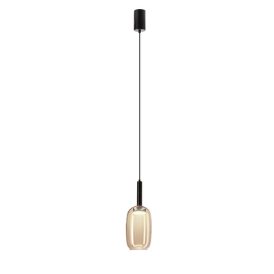 Suspension Bueno verre abat jour ambre simple GX53