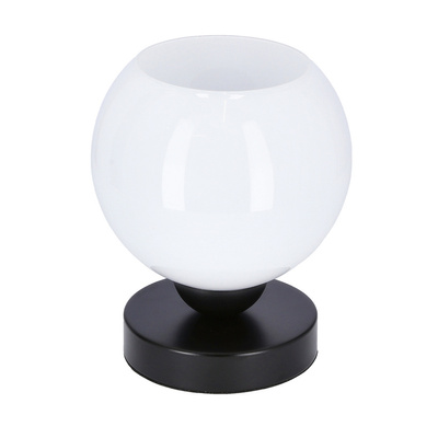 TABLE CALDERA NOIR 1X60W E27 ABAT-JOUR BLANC