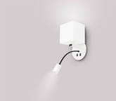 White hotel wall lamp with LED reading lamp Magnum Candellux 21-75659