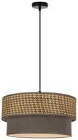 Lampa wisząca z abażurem Karrara czarna beżowo-szara do salonu i sypialni
