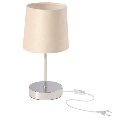 SALLY lampka stołowa chromowy 1x40W E14 abażur beżowy