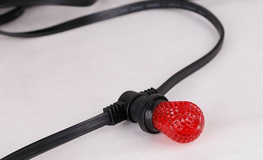 Lichterkette für den Außenbereich, 5 m, Abstand 0,25 m, 20 x 10 W, schwarzes Kabel, Candellux 2570173