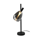 Night lamp Denso black glass with smoked shade minimalist